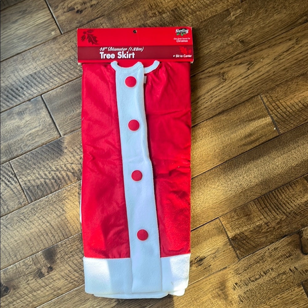 Santa's Red and White Tree Skirt